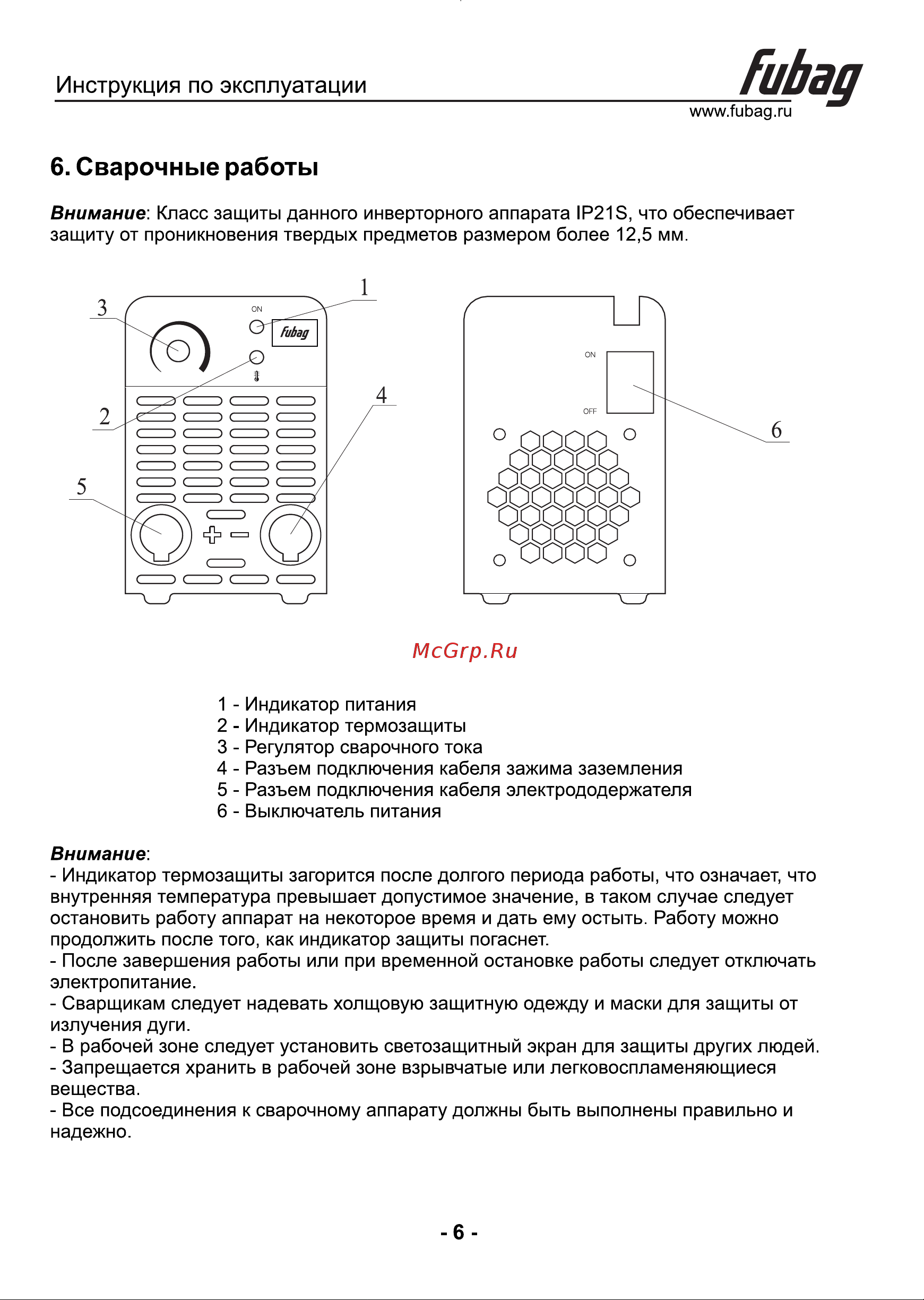 Fubag PRW 2000 Руководство по эксплуатации онлайн [7/10] 901483