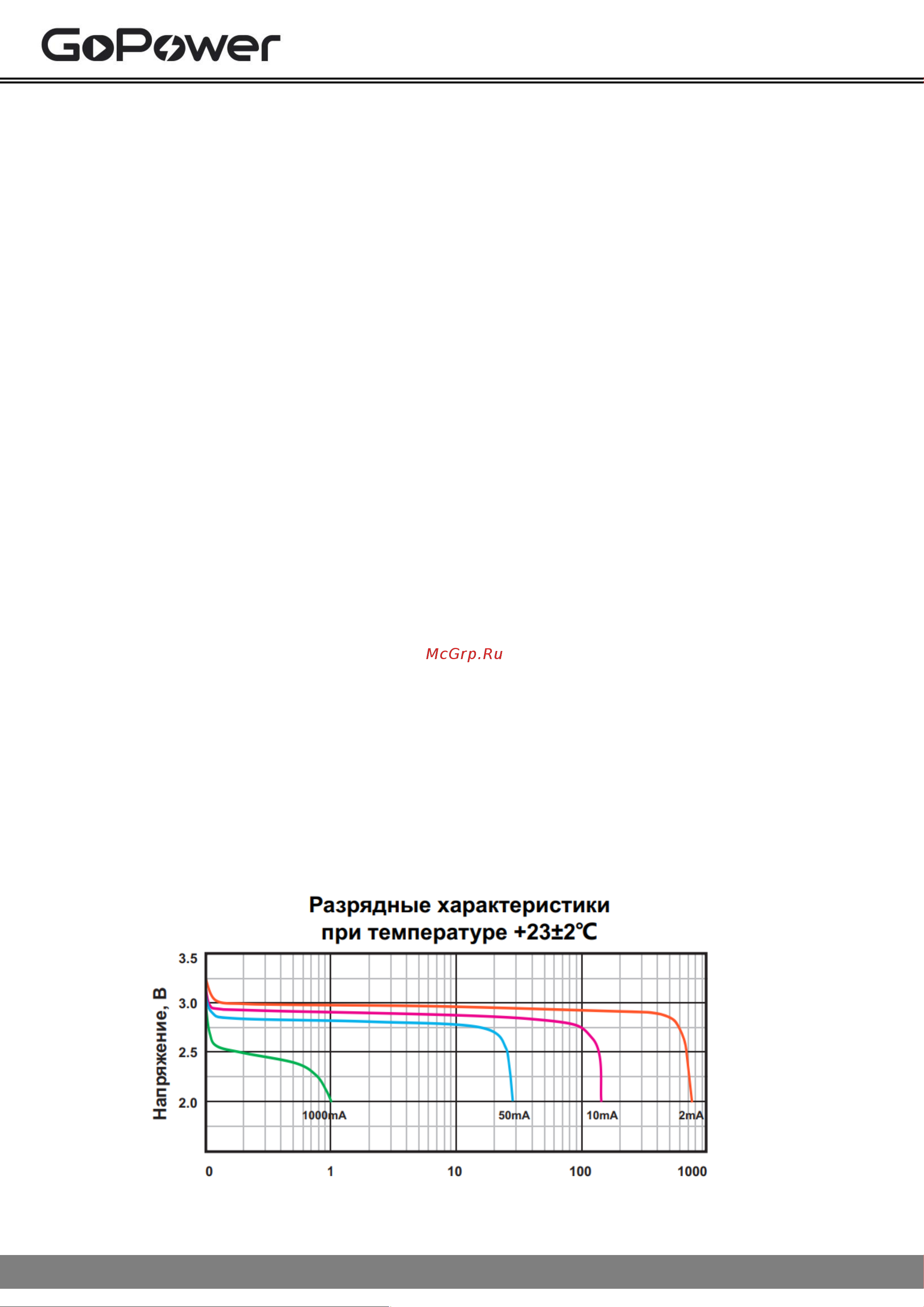 GoPower CR123A Lithium 3V 8 шт Руководство по эксплуатации онлайн [2/3] 901805