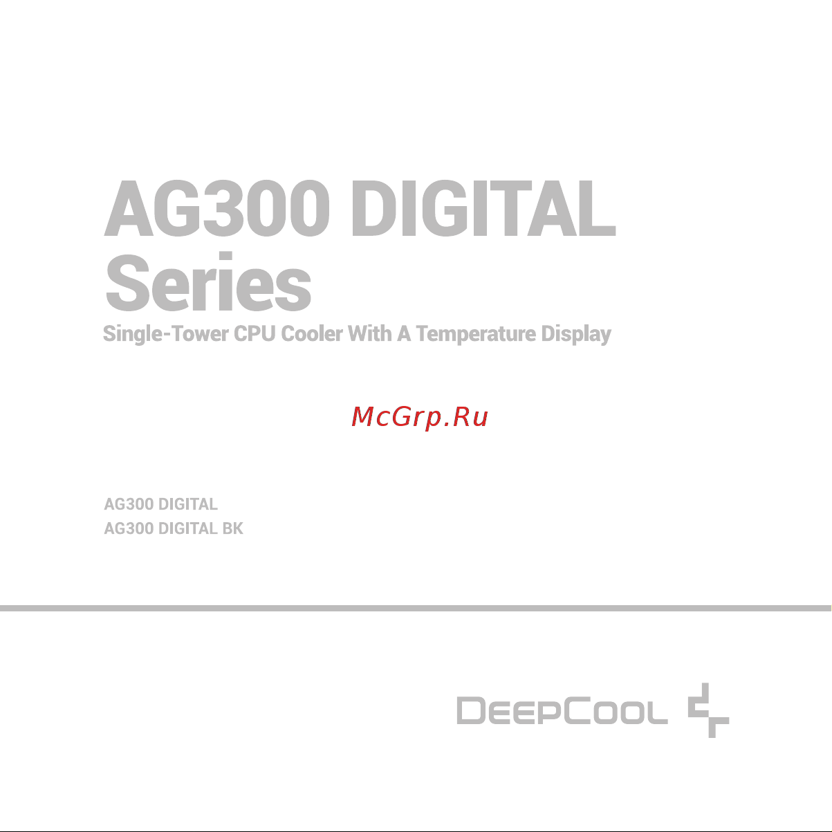 Deepcool AG300 DIGITAL BK Инструкция по установке онлайн