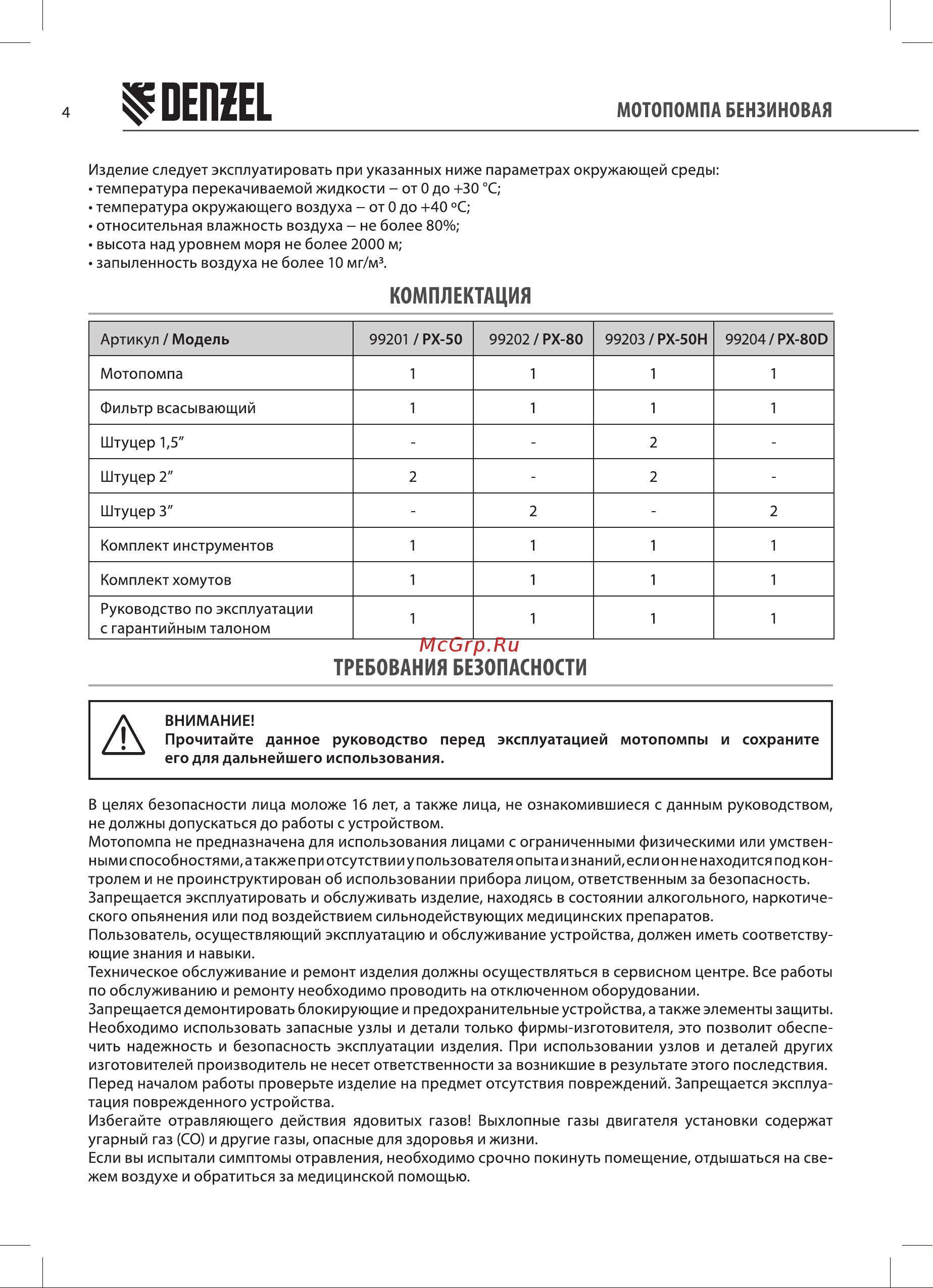Denzel PX-50 Руководство по эксплуатации онлайн [4/24] 664635