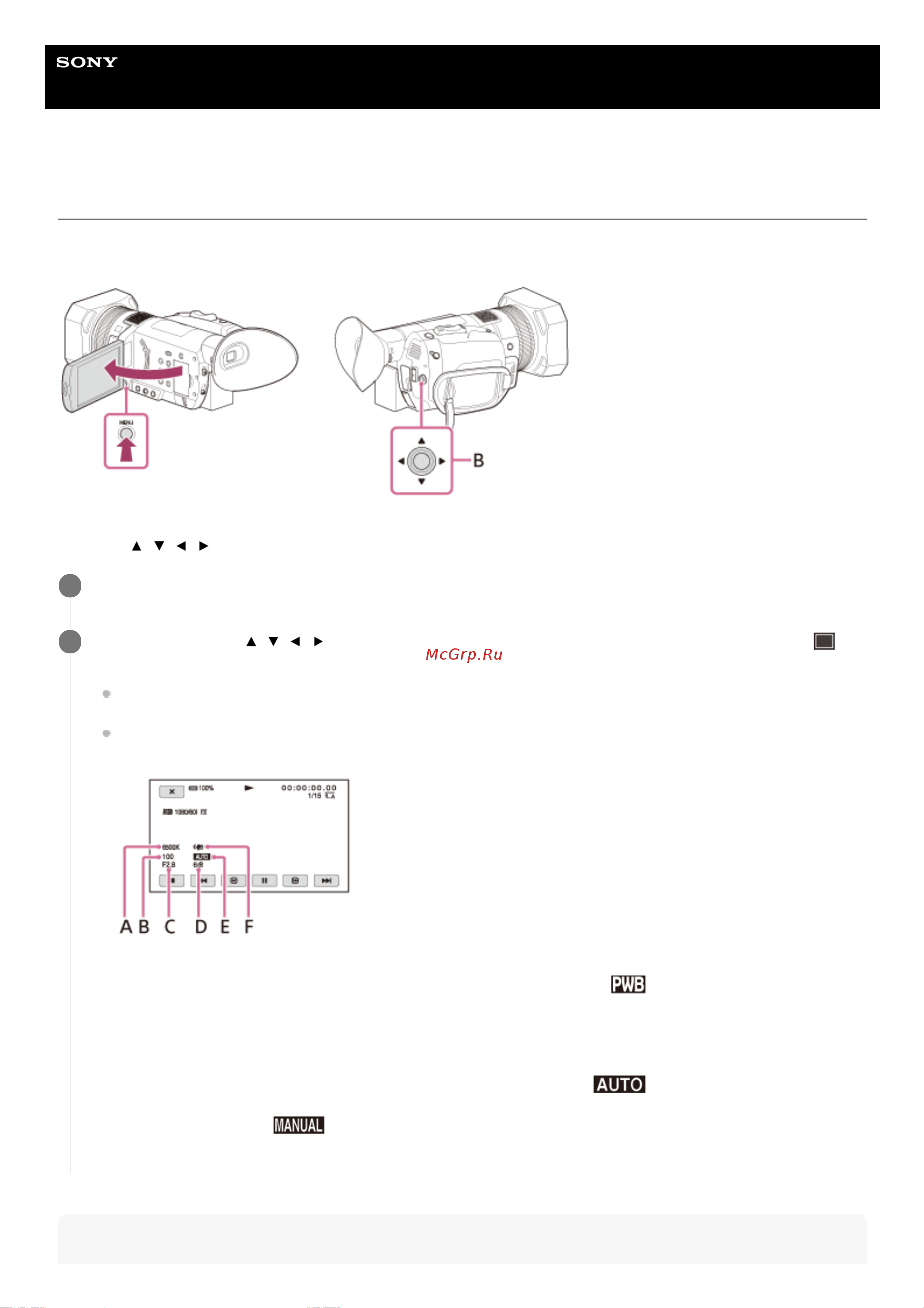 Sony FDR-AX700 Руководство по эксплуатации онлайн [113/307] 345350