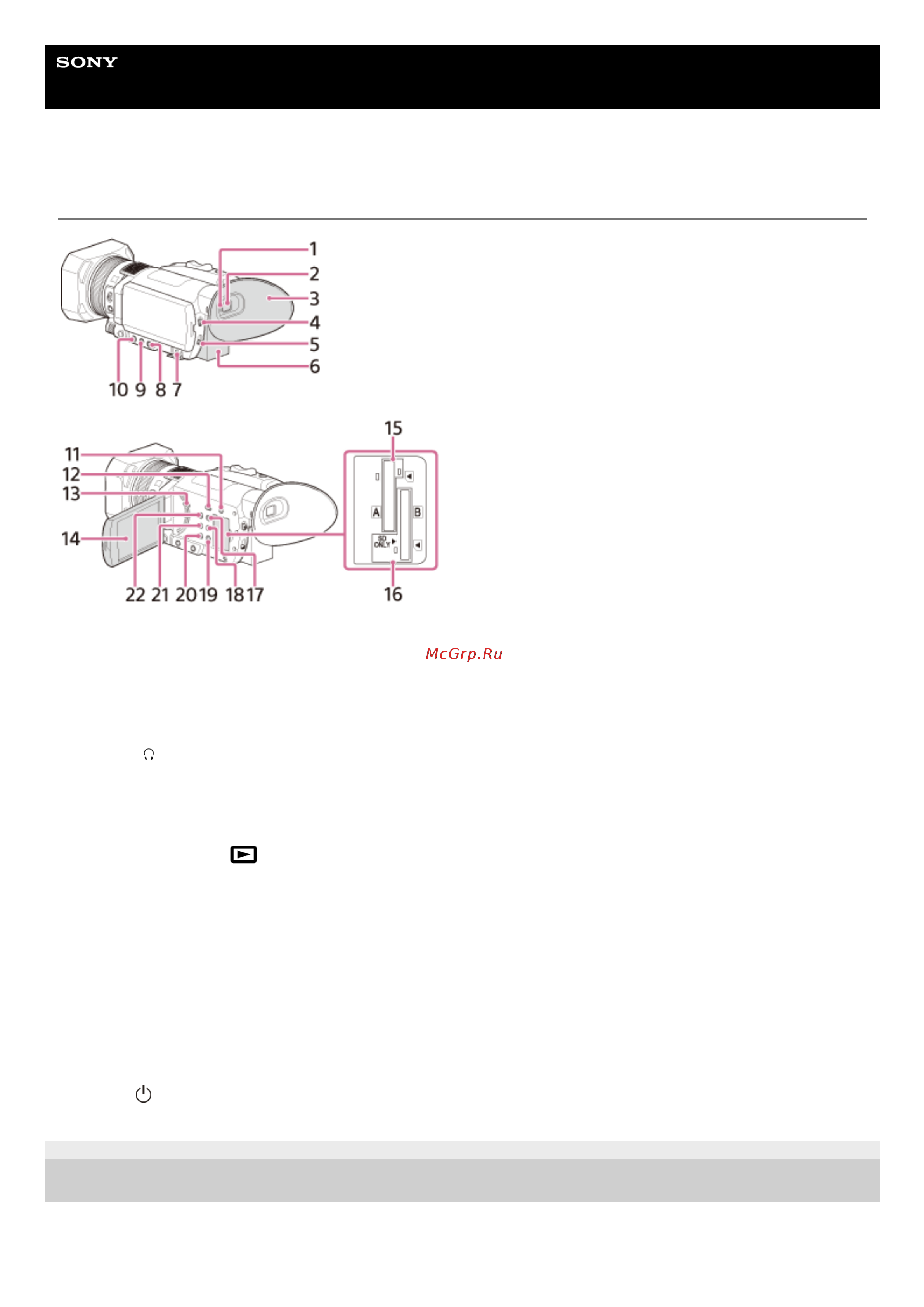 Sony FDR-AX700 Руководство по эксплуатации онлайн [15/307] 345350