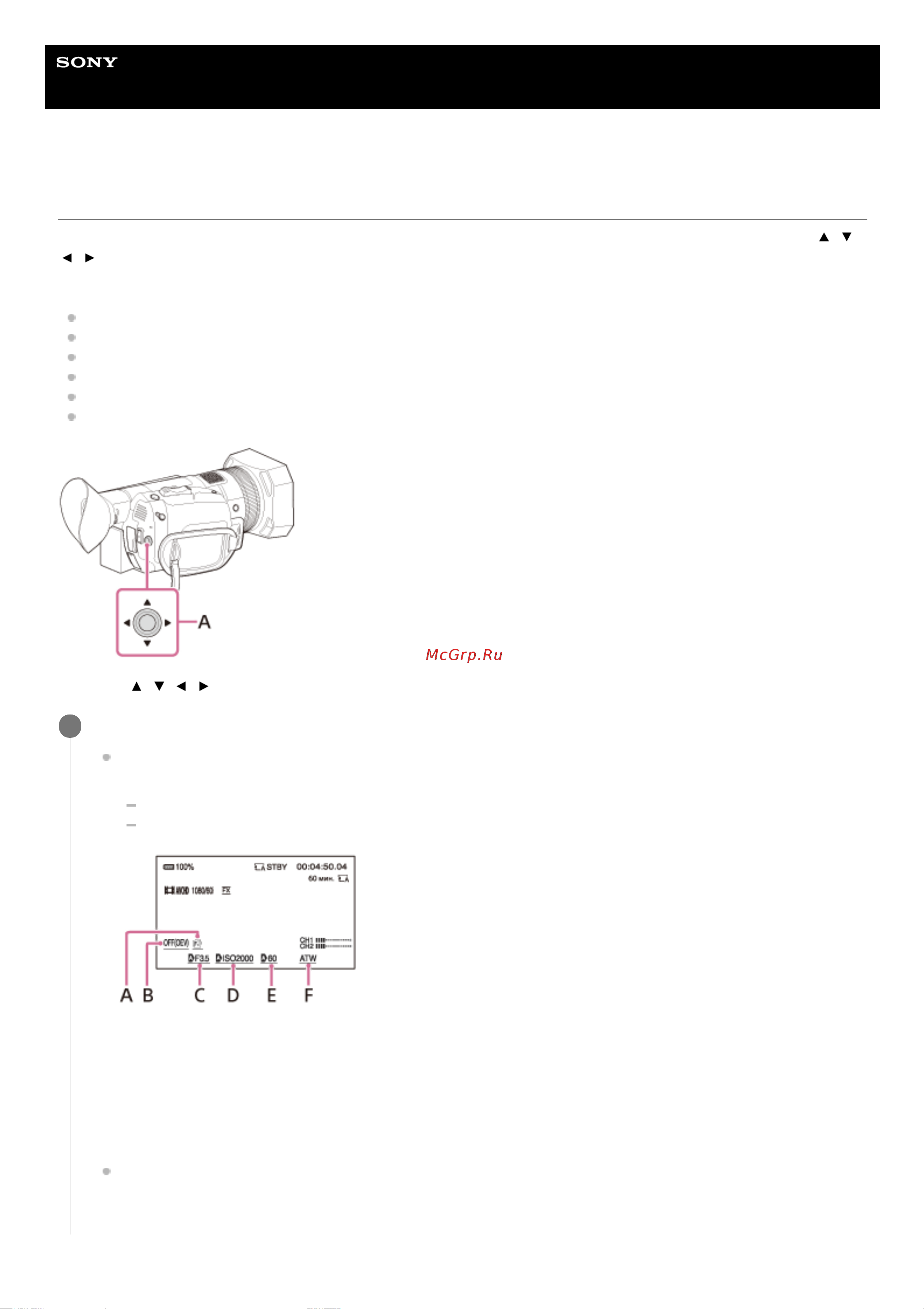 Sony FDR-AX700 Руководство по эксплуатации онлайн [97/307] 345350