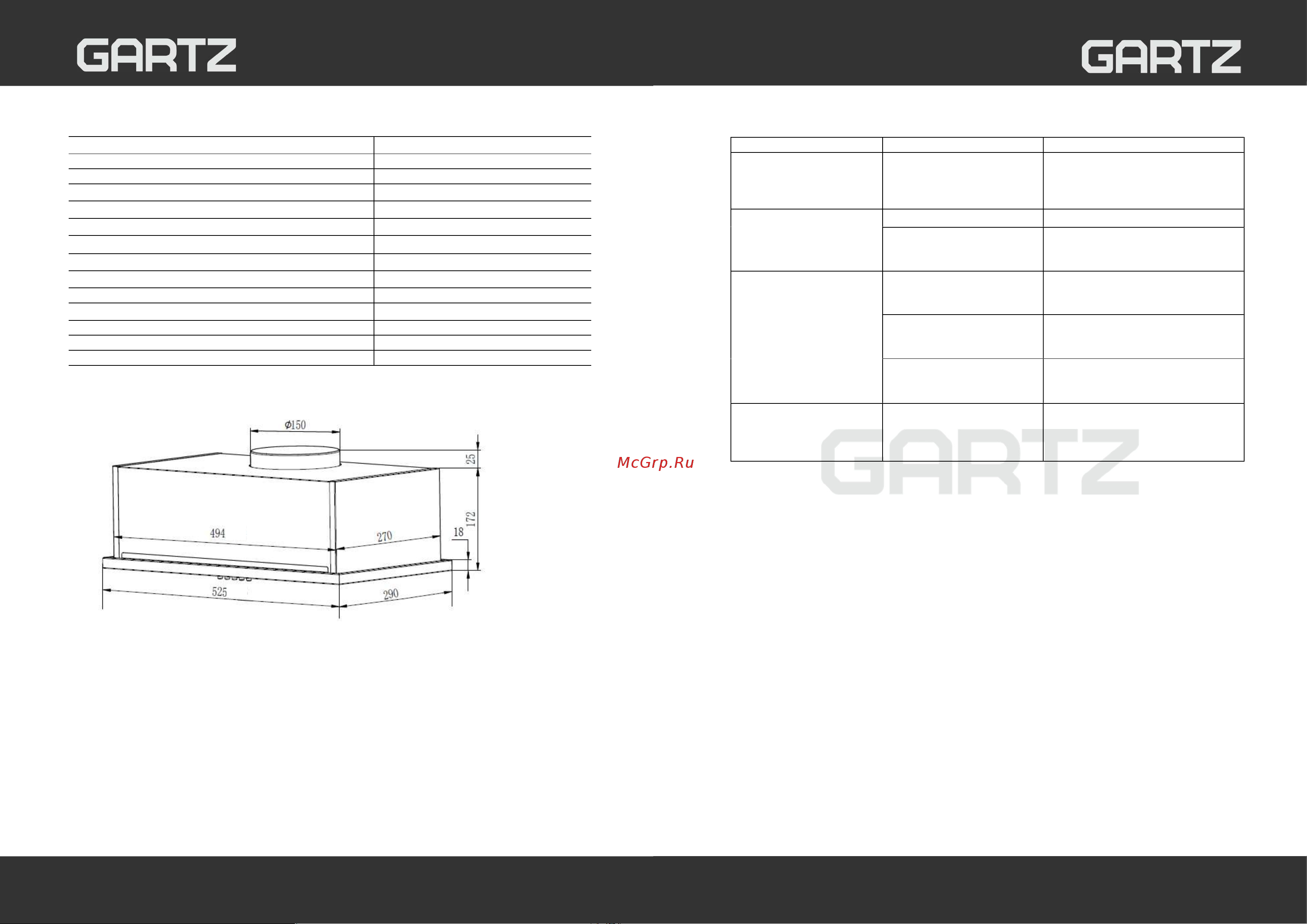 GARTZ HBF620I Инструкция по эксплуатации онлайн [8/10] 903964