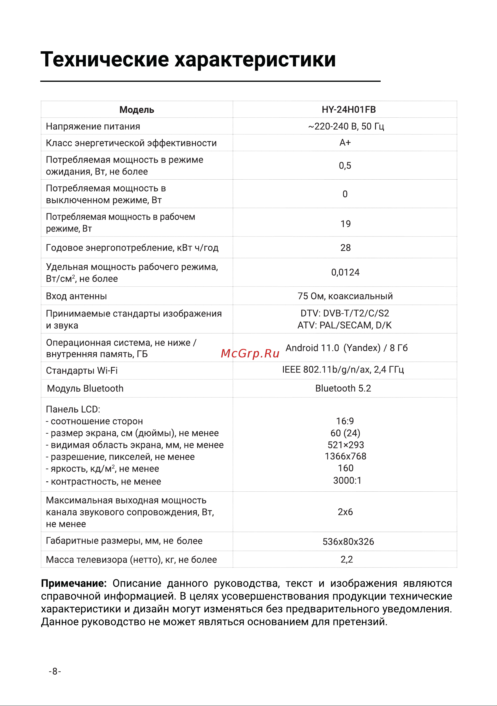 Hi HY-24H01FB Инструкция по эксплуатации онлайн [10/27] 903999