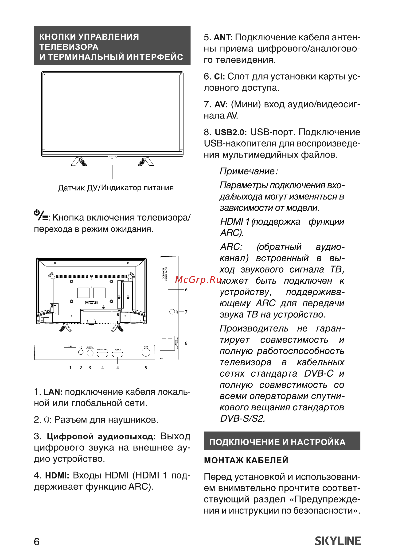 Skyline 24YST5970 Инструкция по эксплуатации онлайн [6/40] 904026