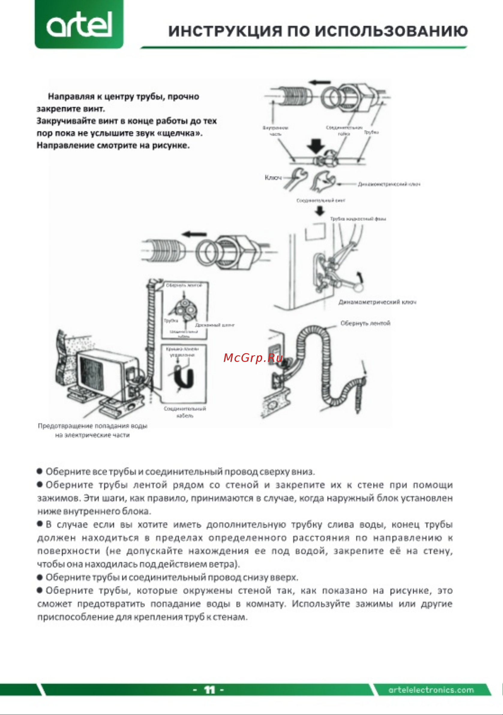 Artel Shahrisabz 12000 BTU Inverter (FKN12009BEL) Инструкция по эксплуатации онлайн [11/32] 904662