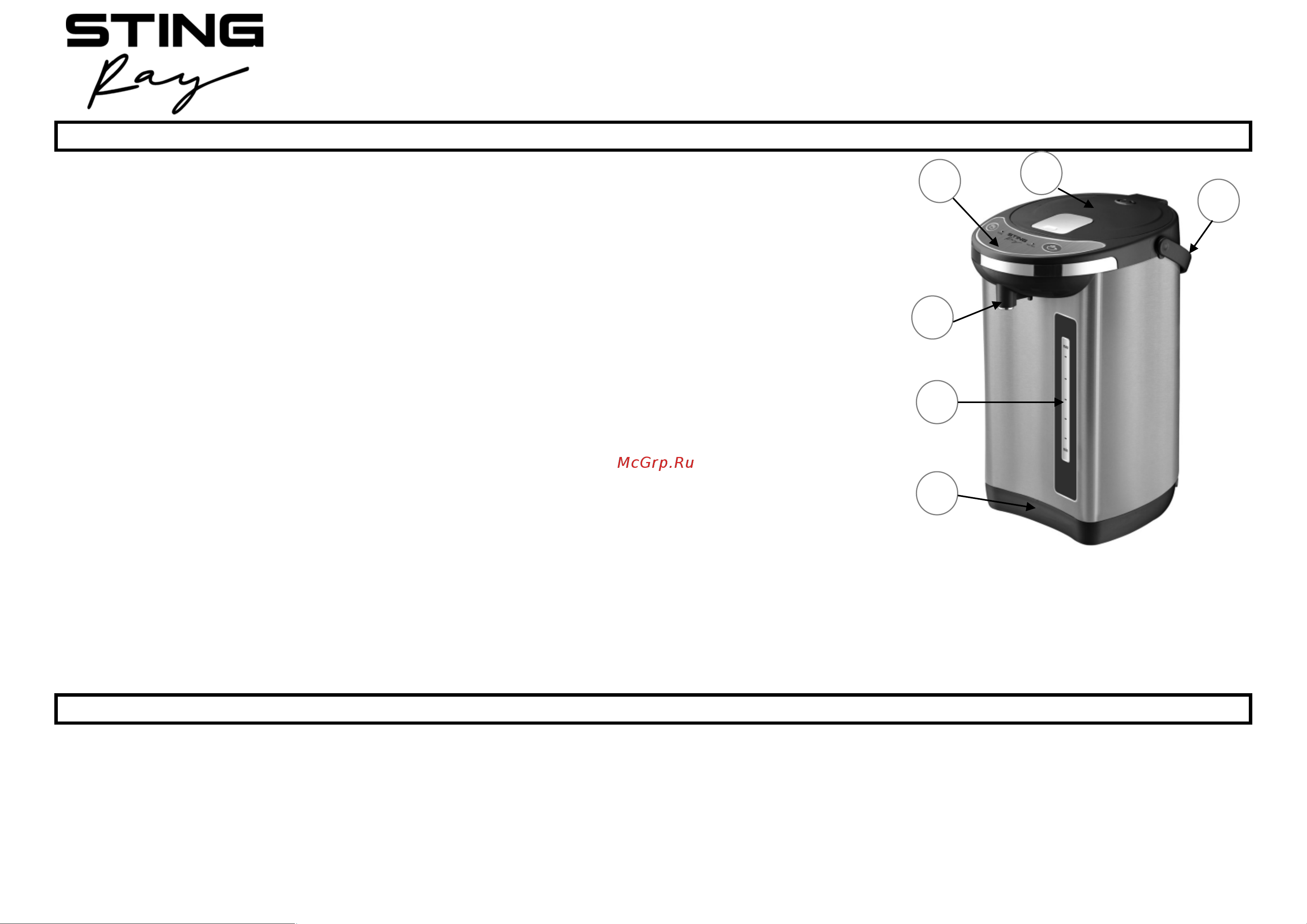 Stingray ST-TP3100A Инструкция по эксплуатации онлайн [2/8] 904714