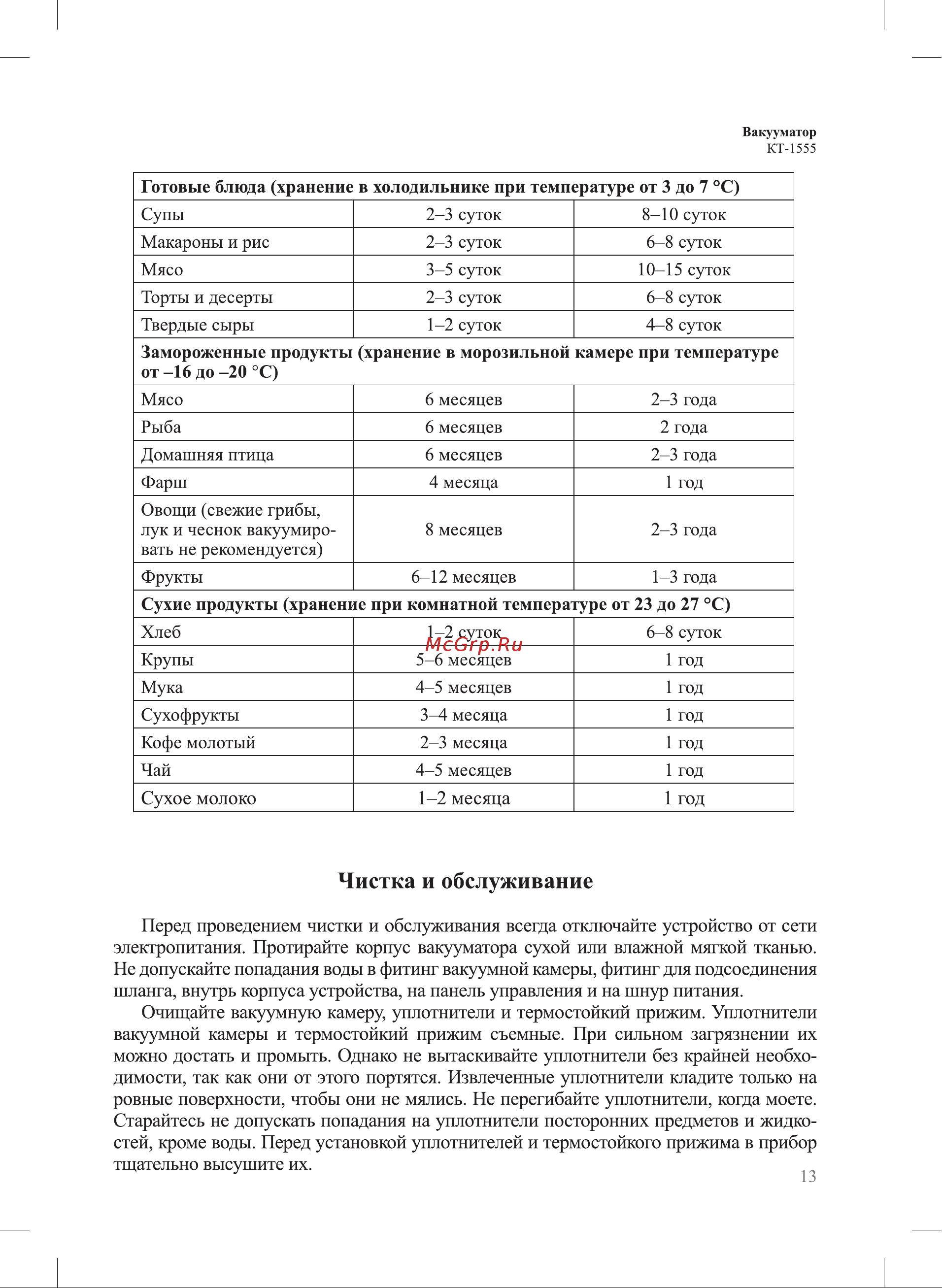 Kitfort KT-1555 Инструкция по эксплуатации онлайн [13/18] 905150