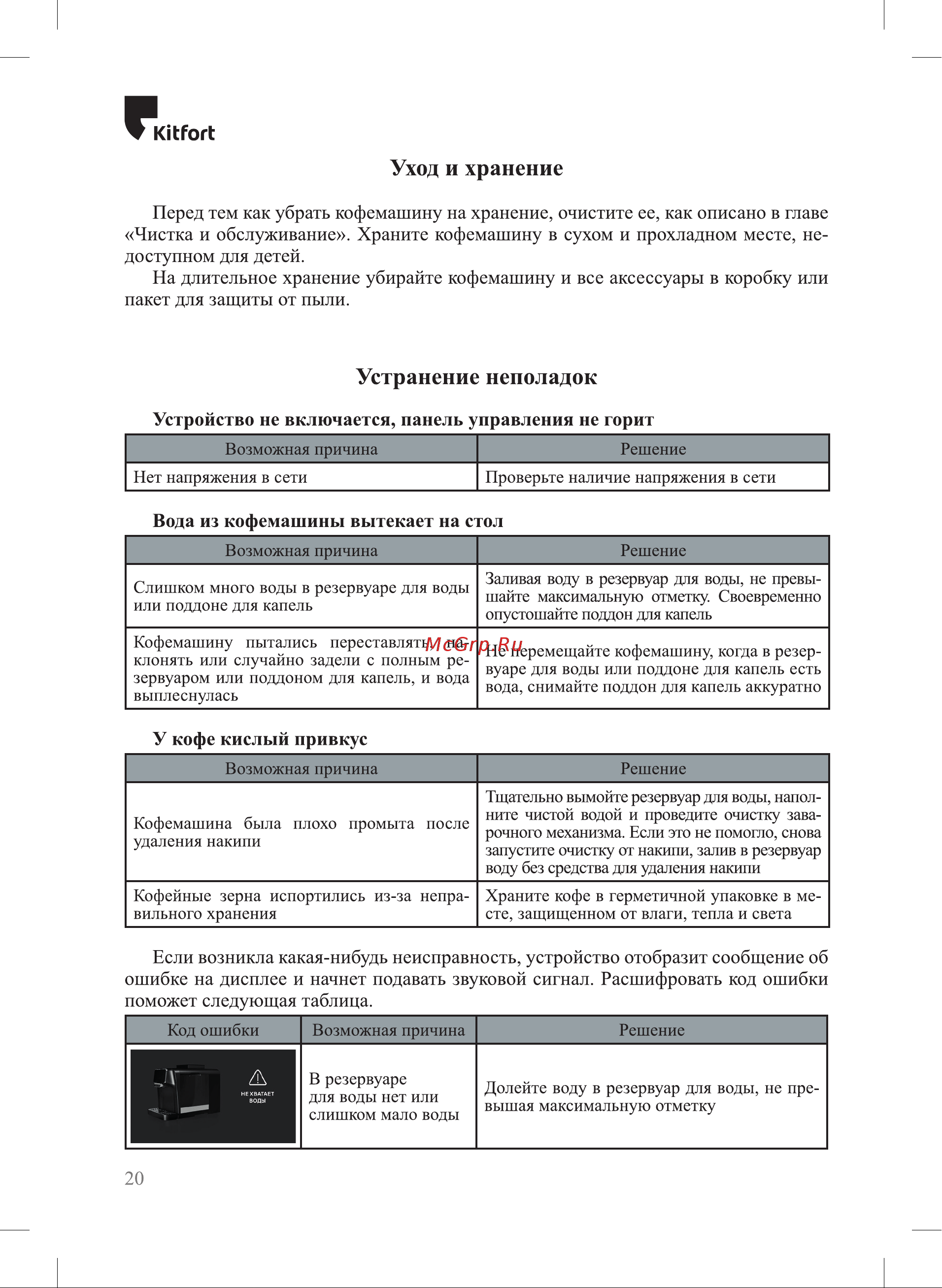 Kitfort KT-7424 Инструкция по эксплуатации онлайн [20/28] 905186
