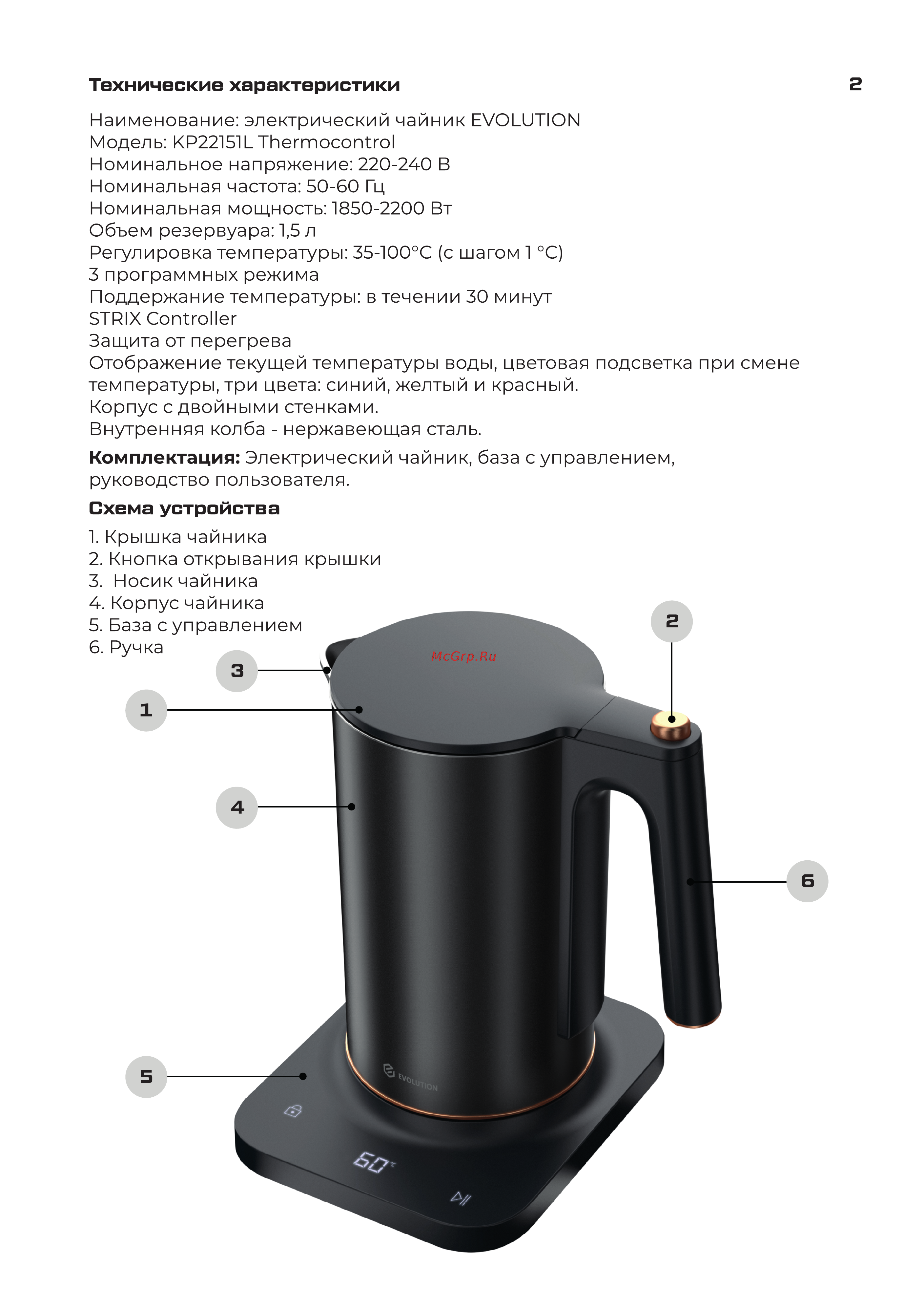 Evolution KP22151L THERMOCONTROL Инструкция по эксплуатации онлайн [3/12] 905240