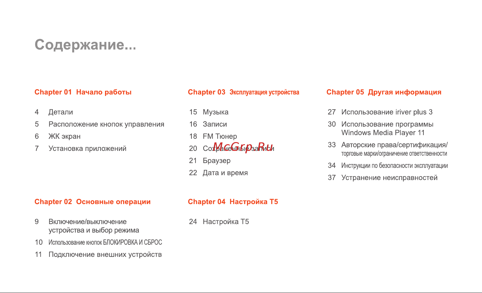 Iriver T5 Инструкция 2 онлайн [2/40] 30905
