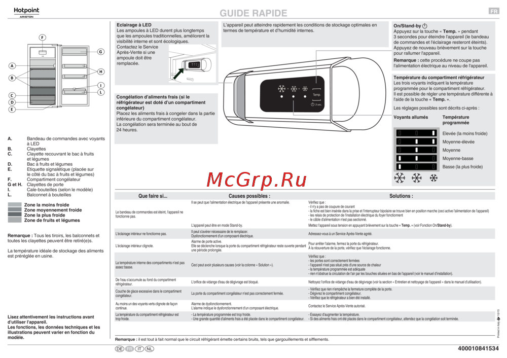 Hotpoint-Ariston BCB 7030 AA F C Руководства пользователя