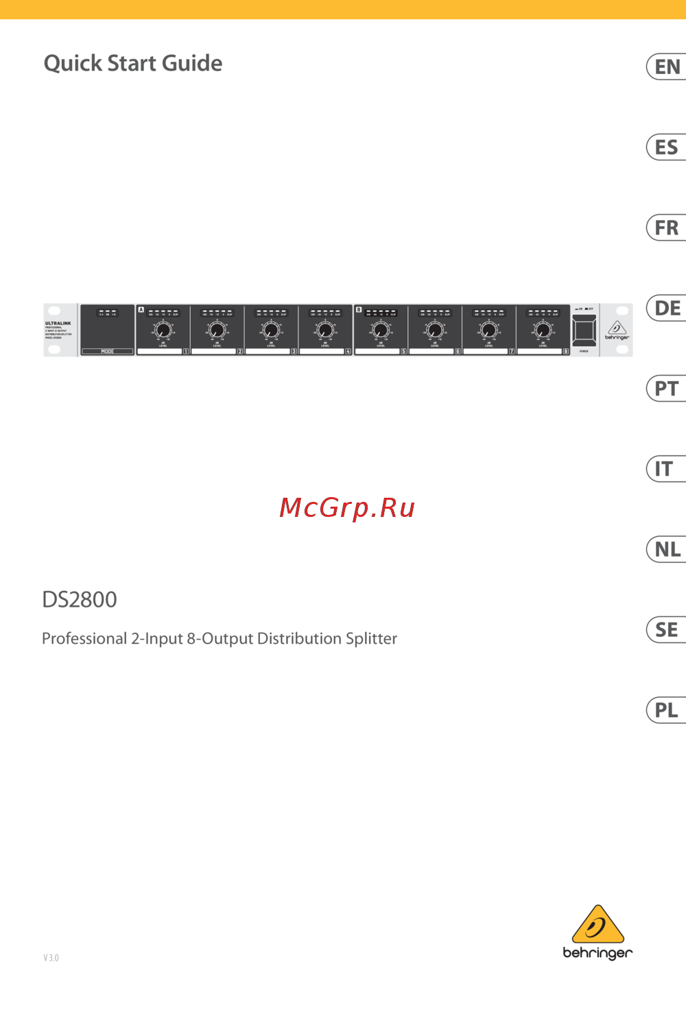 Behringer X1204USB Краткое руководство