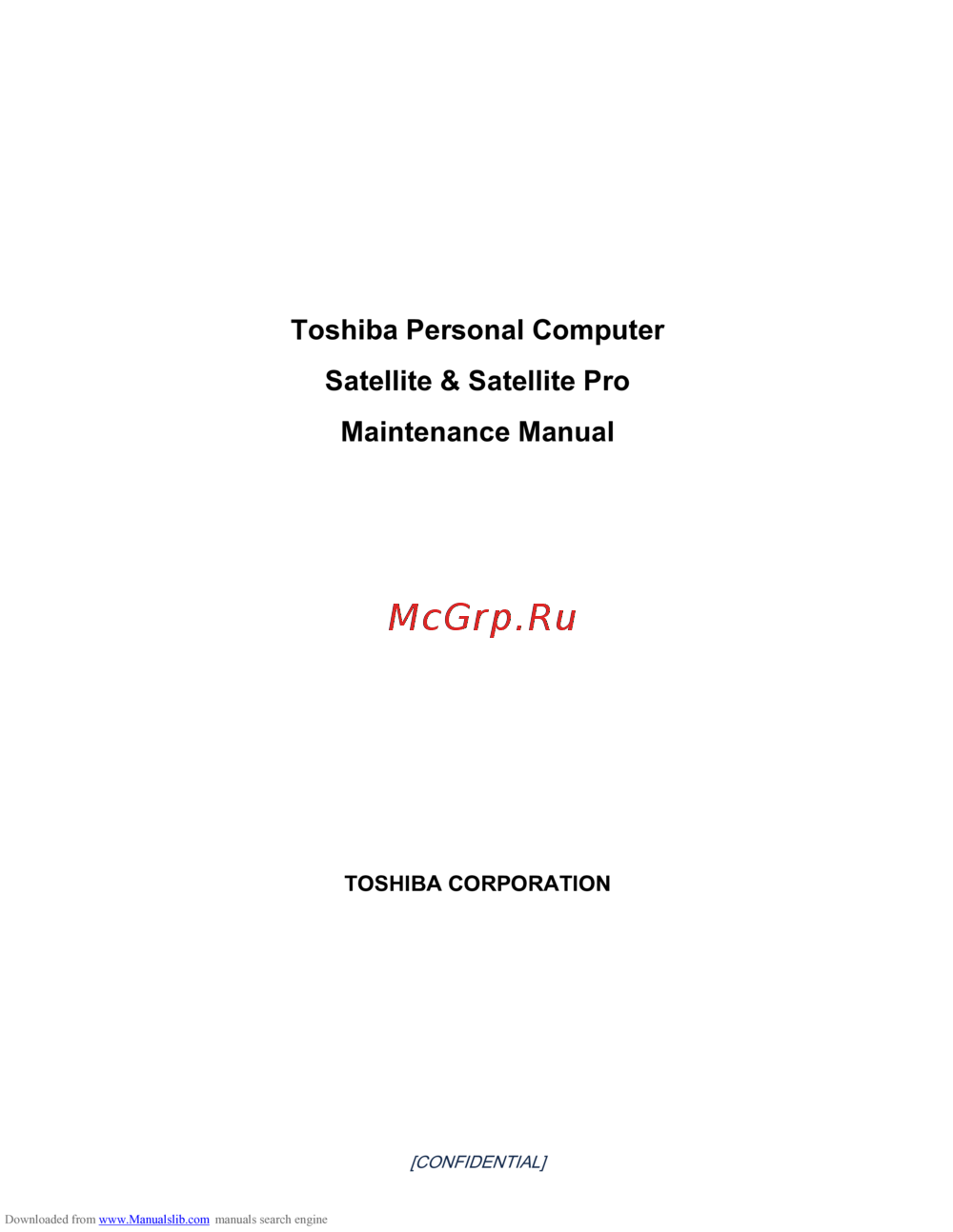 Toshiba Satellite Pro L670 Сервисная инструкция