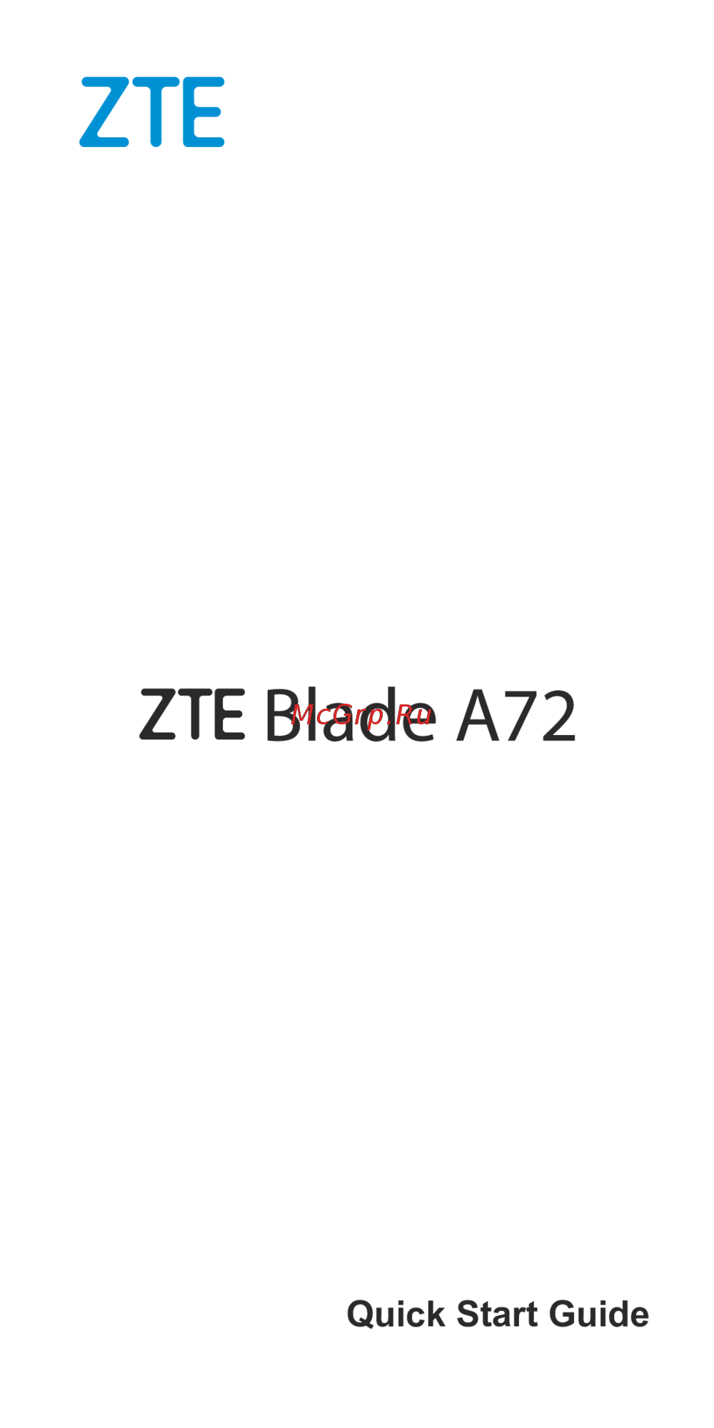 Zte Blade A72 Краткая инструкция