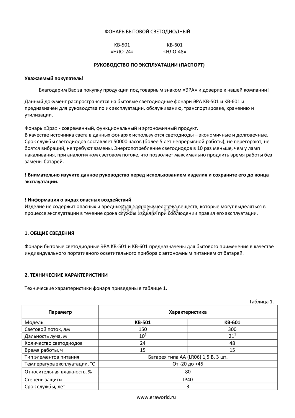 Era KB-601 Инструкция по работе