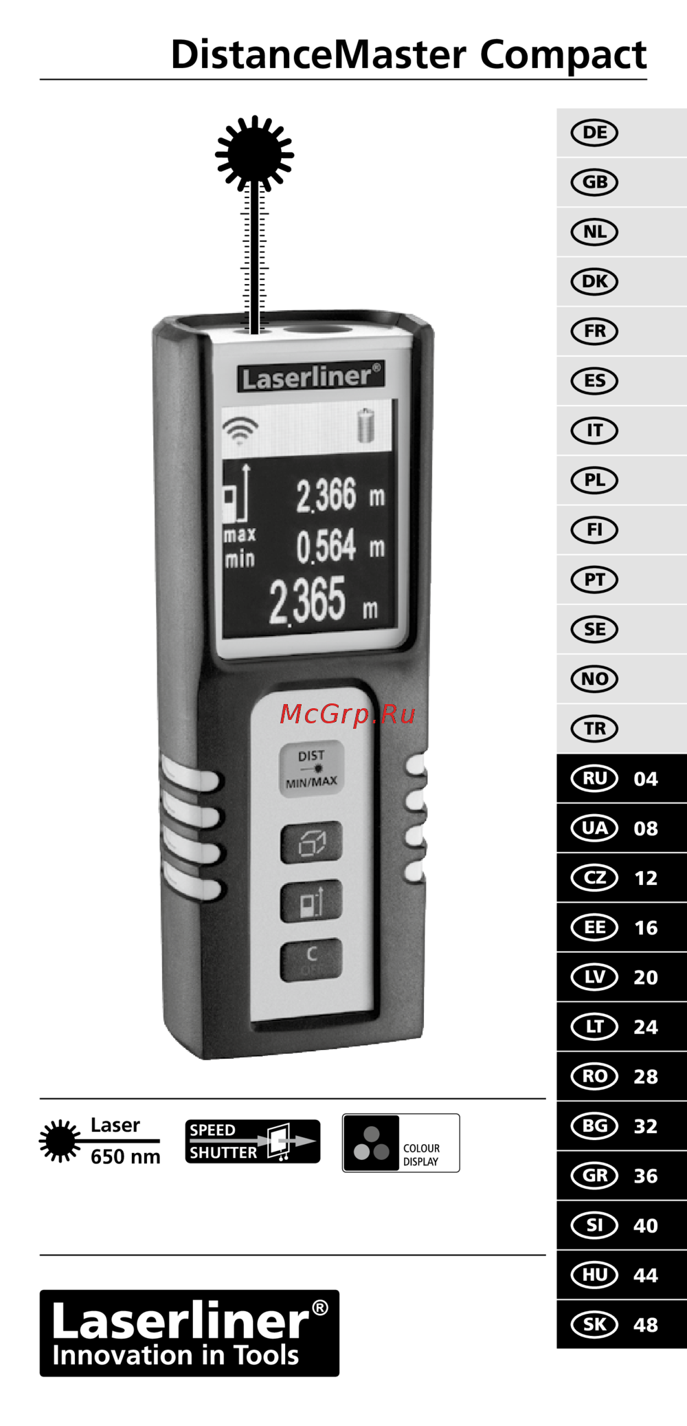Laserliner DistanceMaster Compact Руководство по работе с устройством