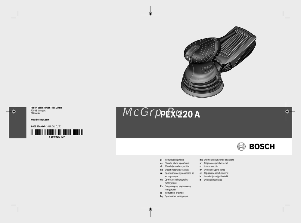 Bosch PEX 220 A Руководство по настройке