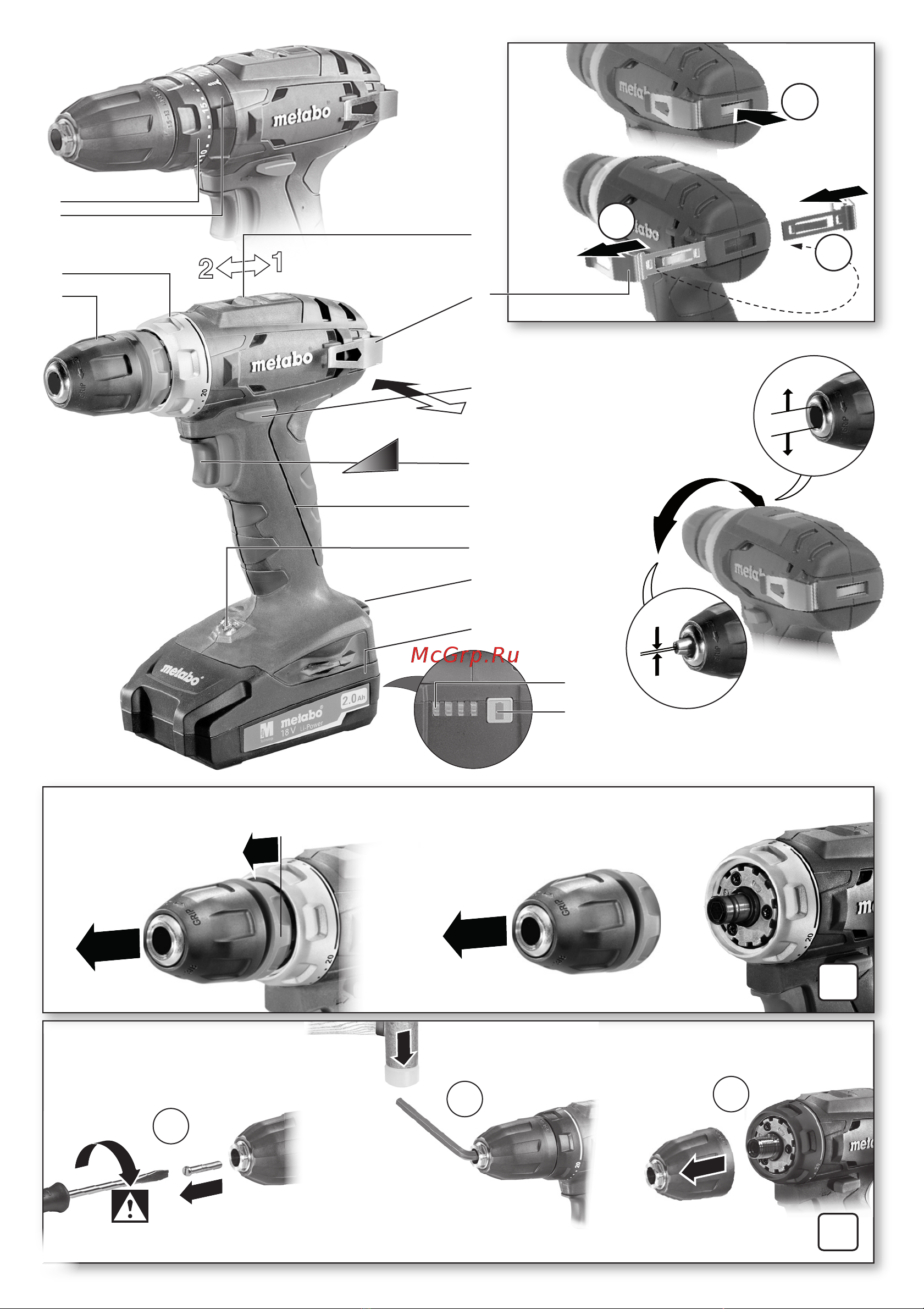 Metabo BS 18 Руководство по эксплуатации онлайн [2/68] 963936